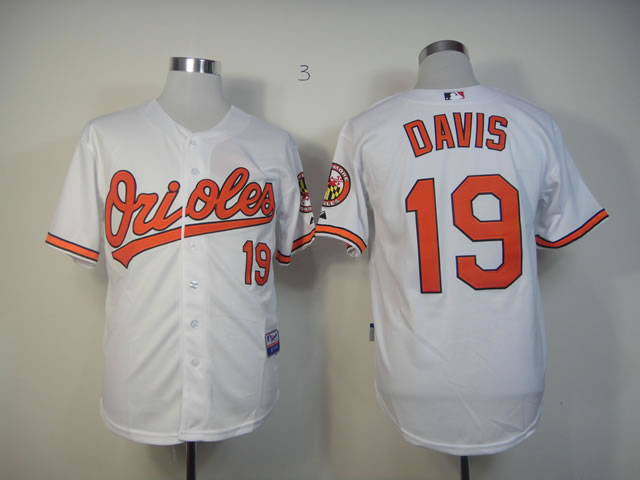 Men Baltimore Orioles #19 Davis White MLB Jerseys